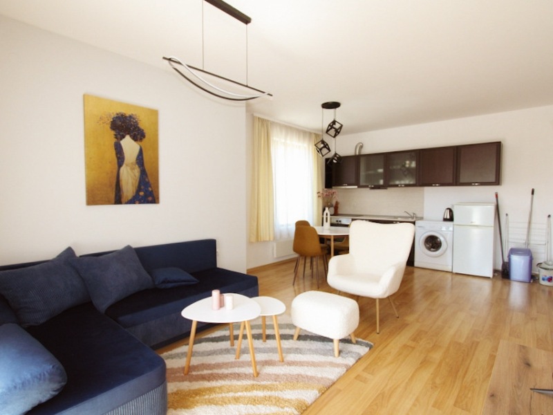 Cozy one-bedroom apartment with two balconies in Tri Hory complex