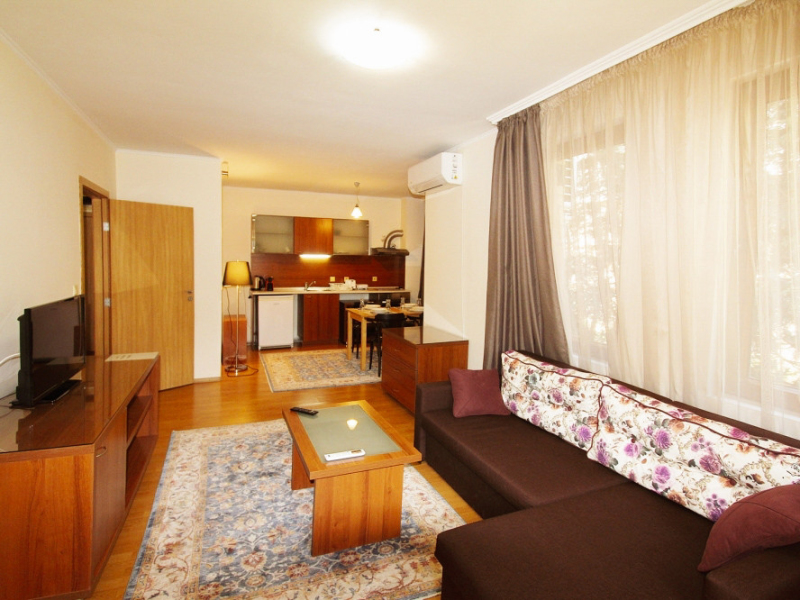 Three-room furnished apartment with garden